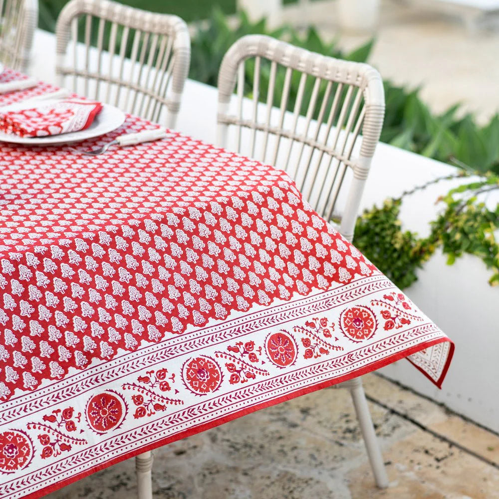 Pom Buti Red Tablecloth
