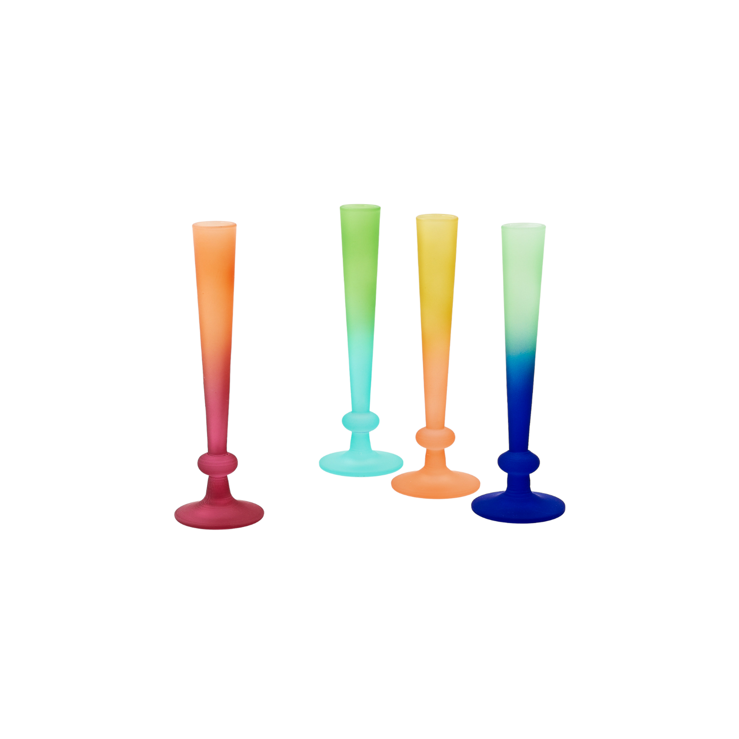 Rainbow Frosted Bud Vase