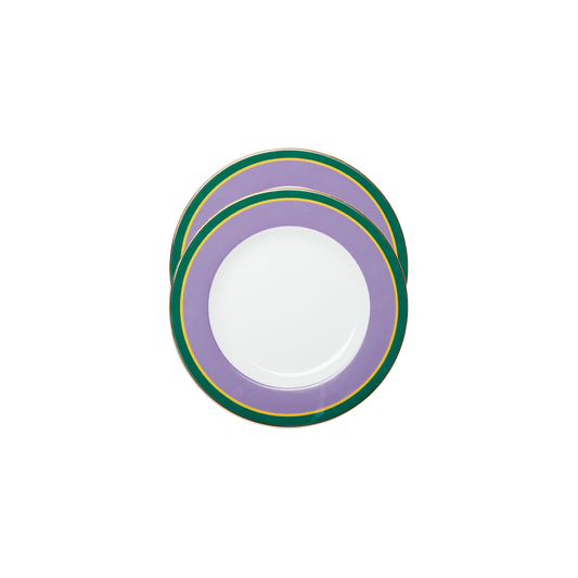 Rainbow Viola Dinner Plates - Set of 2