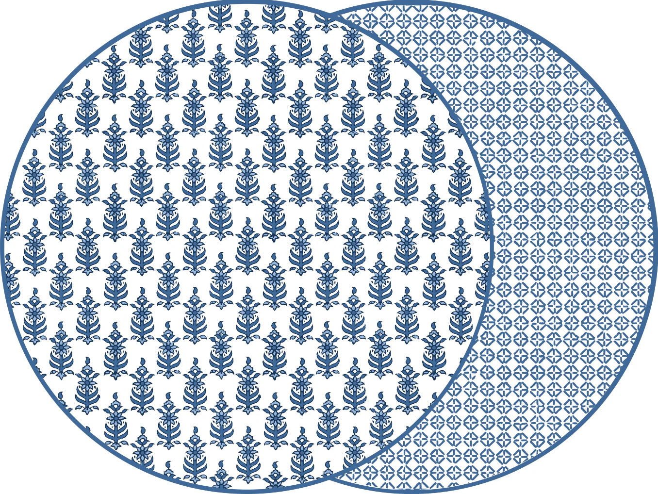 Reversible Raj and Jaipur Placemat in Denim