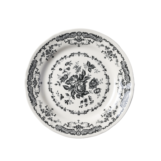 Rose Dinner Plate in Black