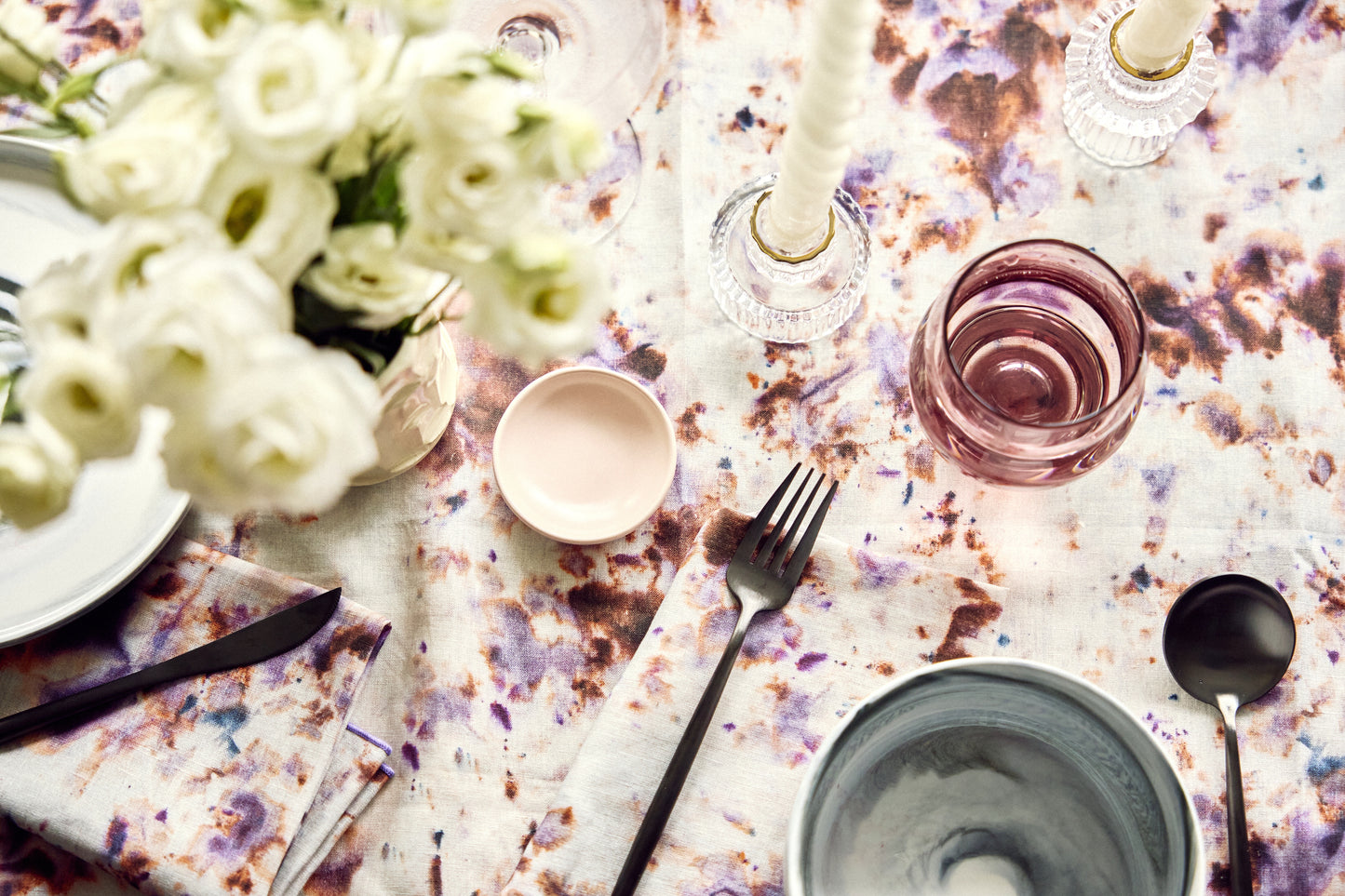 Rose Marble Tablecloth