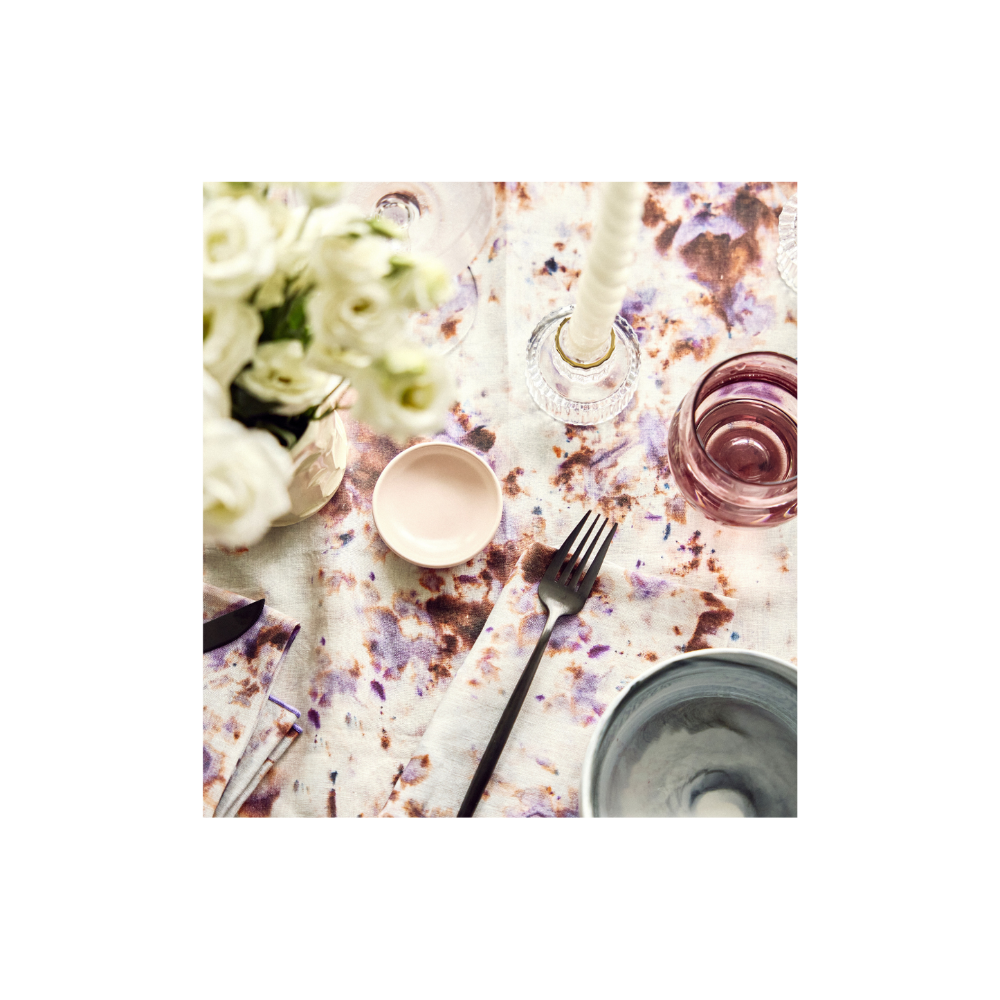 Rose Marble Tablecloth