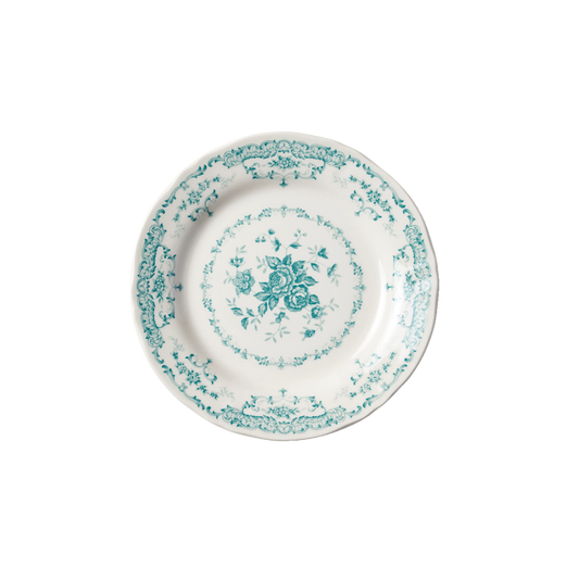 Rose Salad Plate in Turquoise
