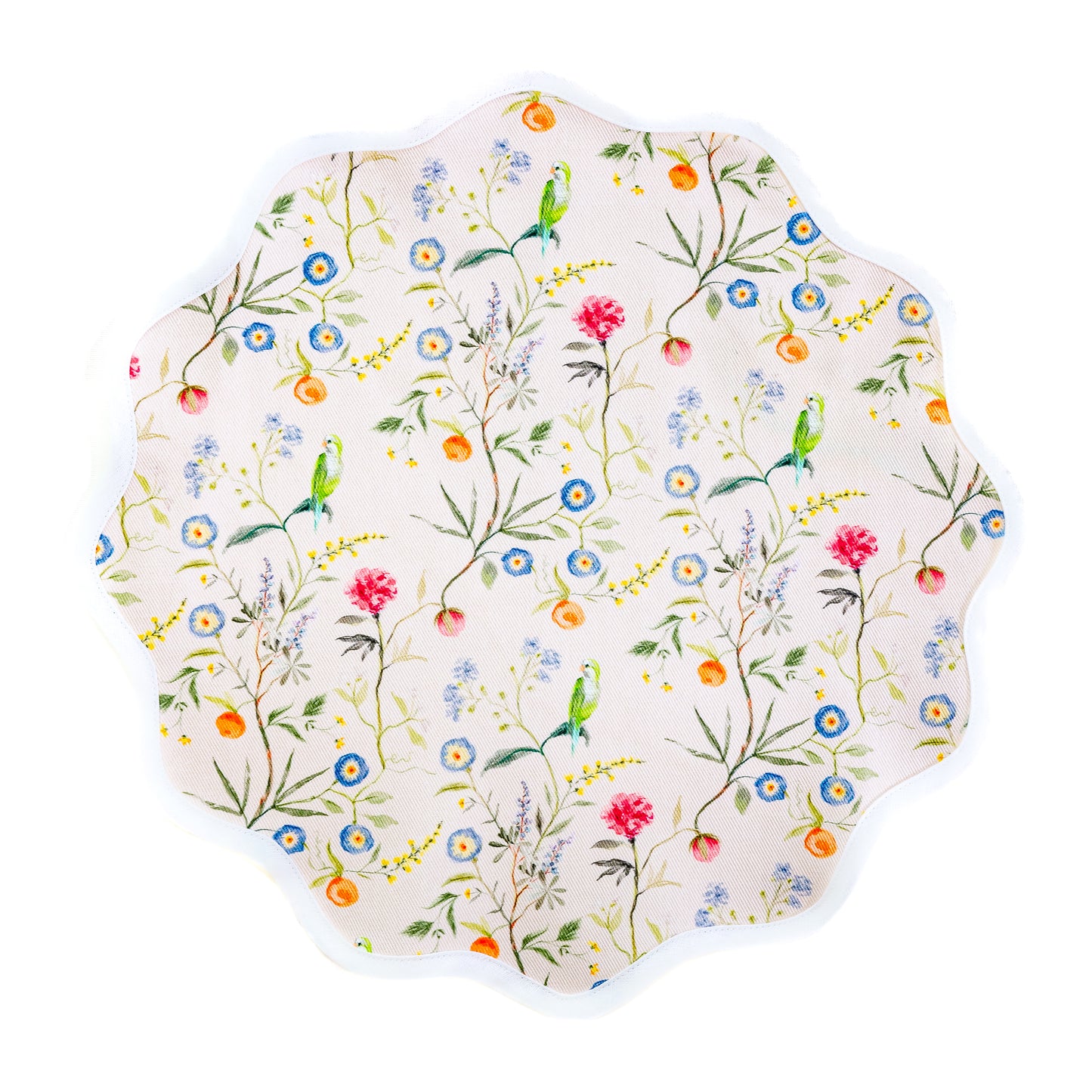 Round Scalloped Placemat-Jardin de Fleurs- Peony Set of 4