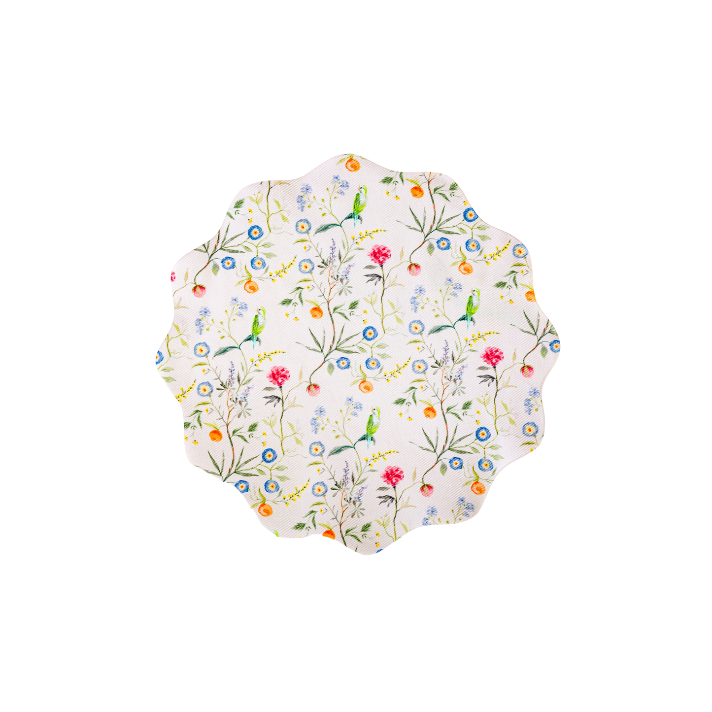 Round Scalloped Placemat-Jardin de Fleurs- Peony Set of 4