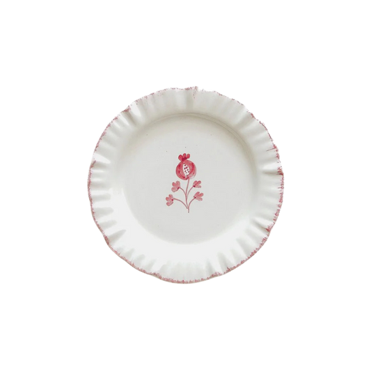 Ruffled Rose Appetizer Plate Set of 4