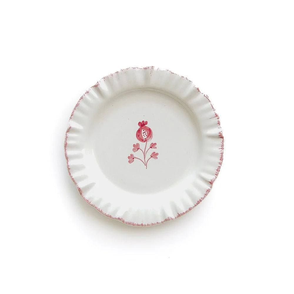 Ruffled Rose Appetizer Plate Set of 4