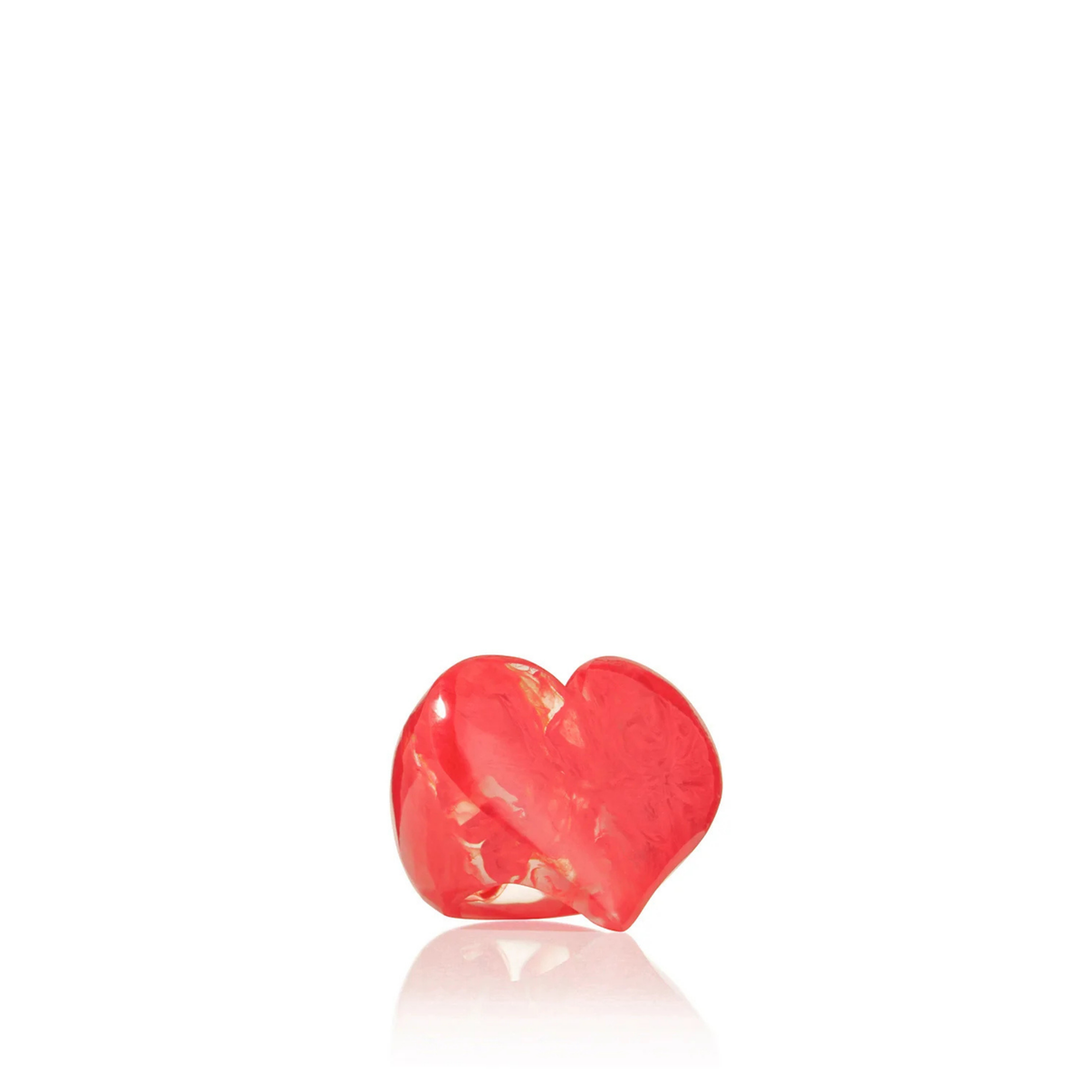 Set of 4 Heart Resin Napkin Rings - Red