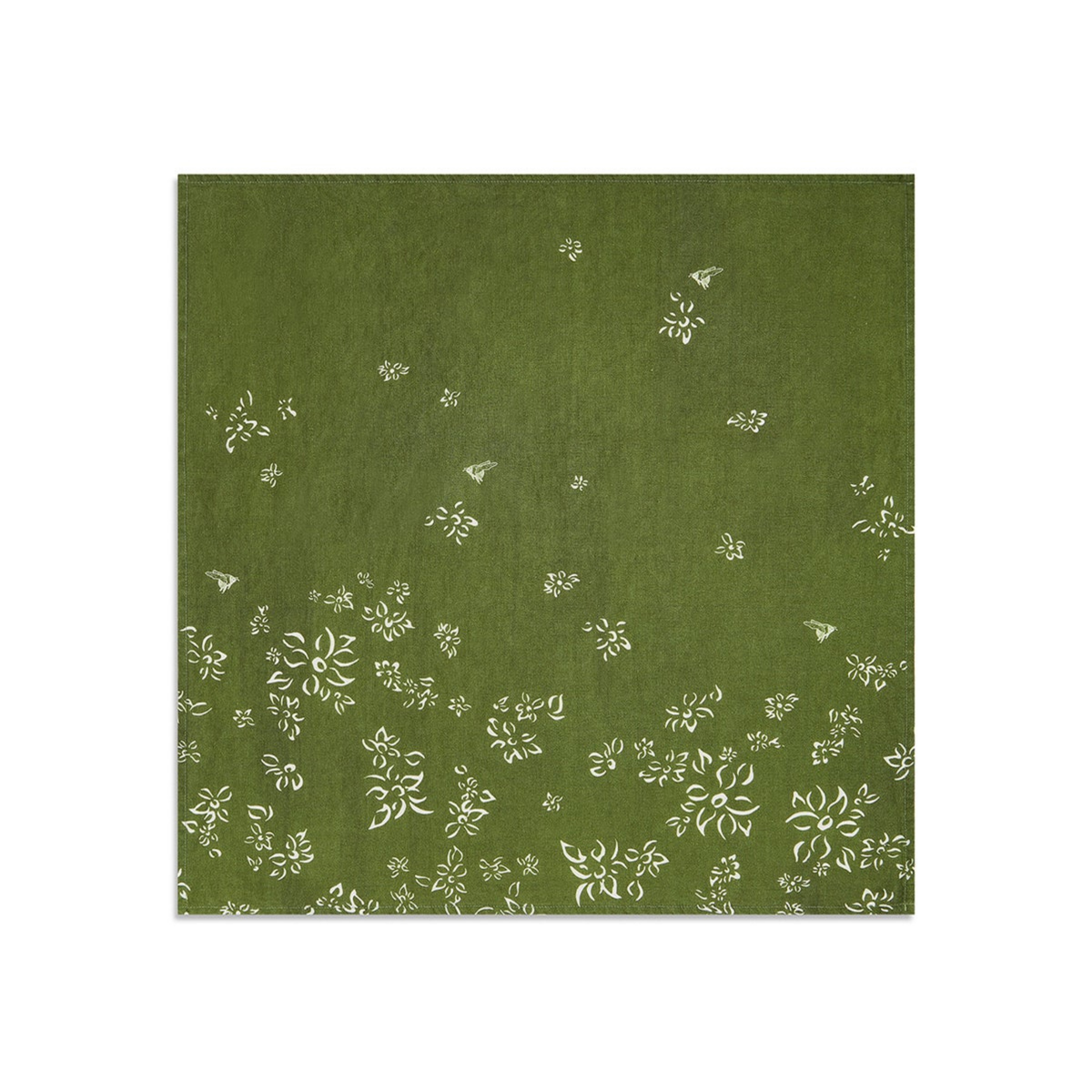 Set of 4 Falling Flower Linen Napkins - Avocado Green