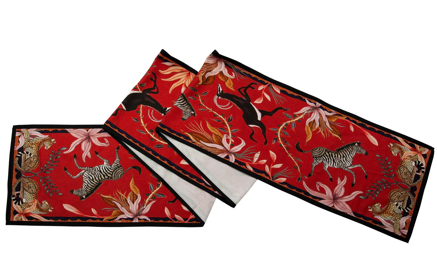 Sable Table Runner in Royal Red