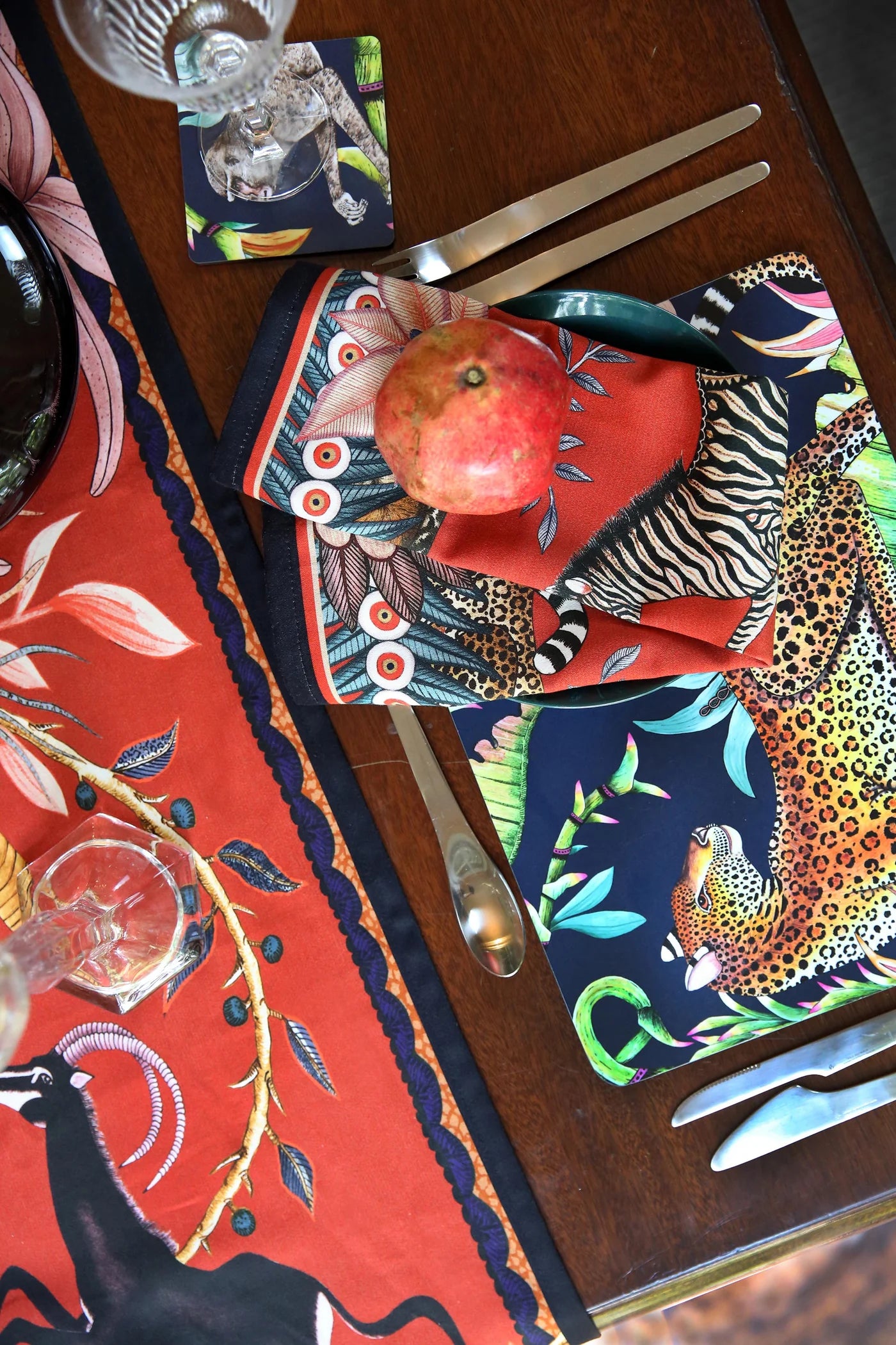 Sable Table Runner in Royal Red
