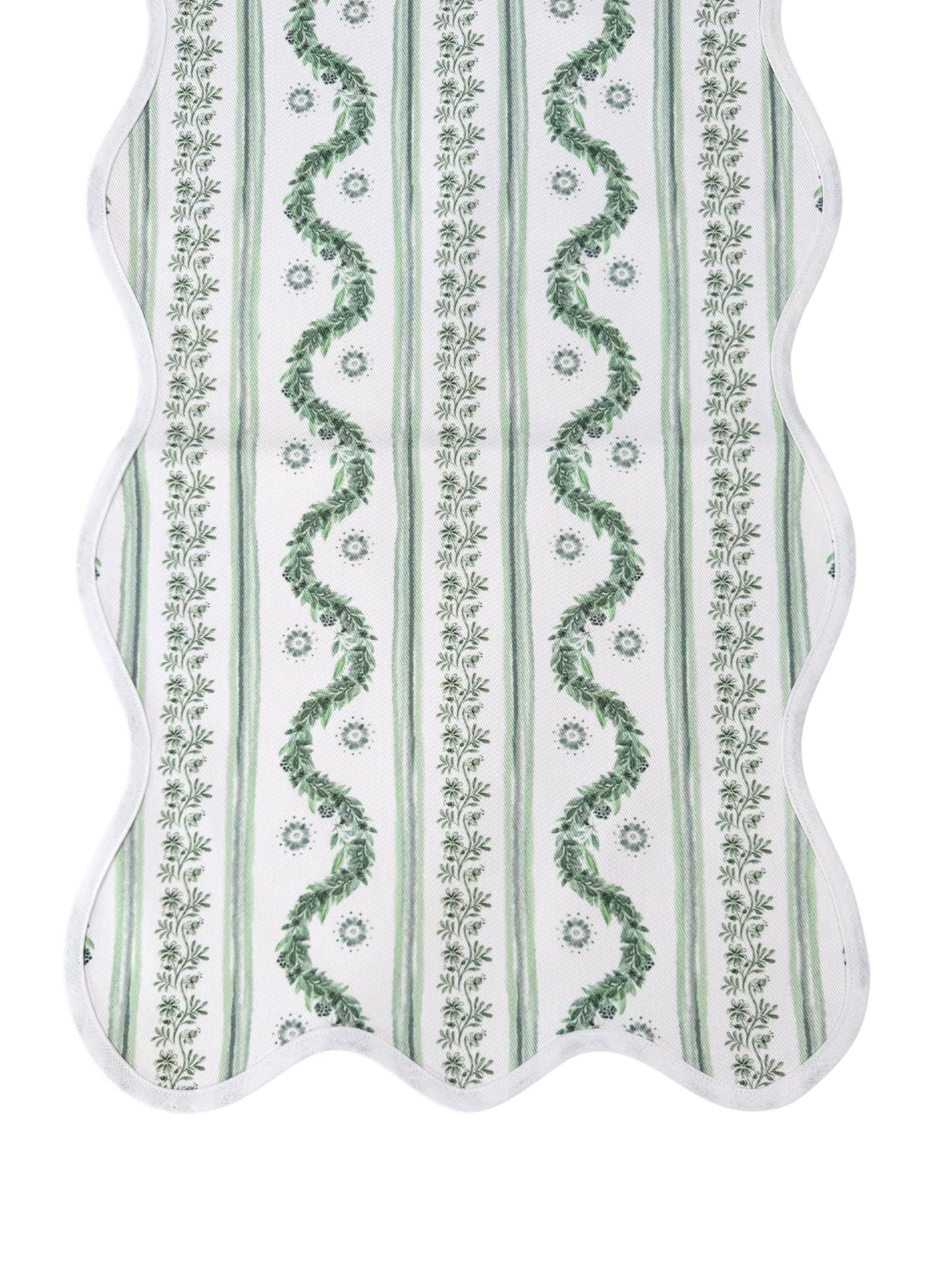 Scalloped Runner in Boxwood Sage