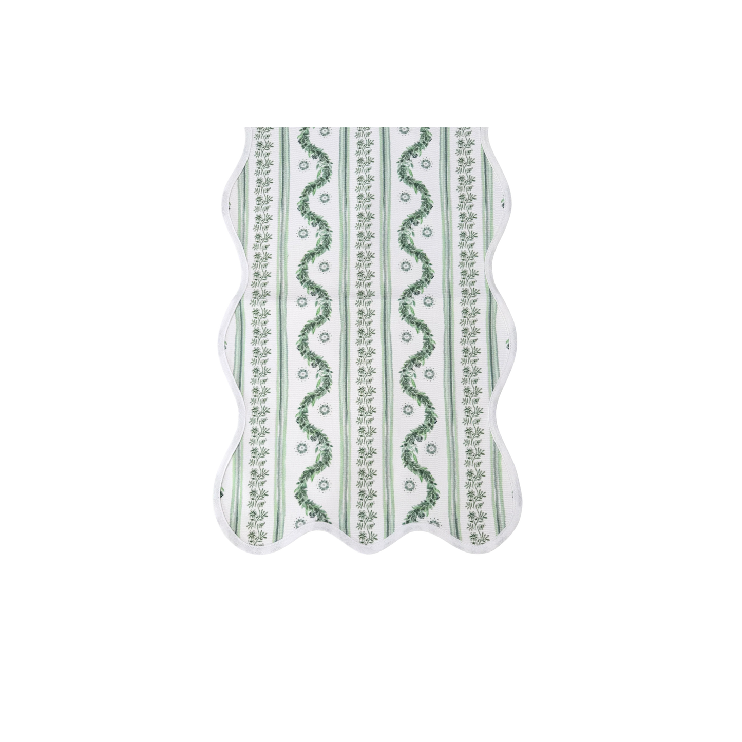 Scalloped Runner in Boxwood Sage