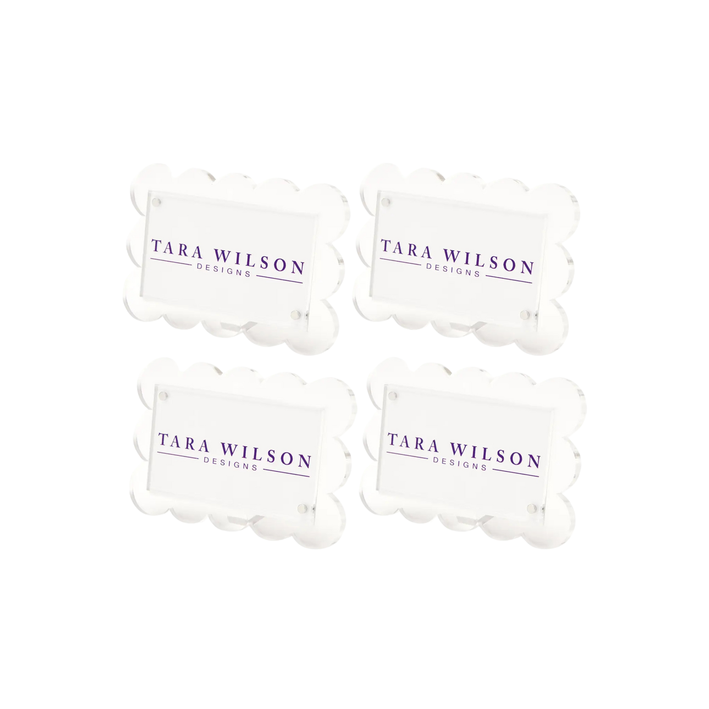 Rectangular Scallop Place Card Holder
