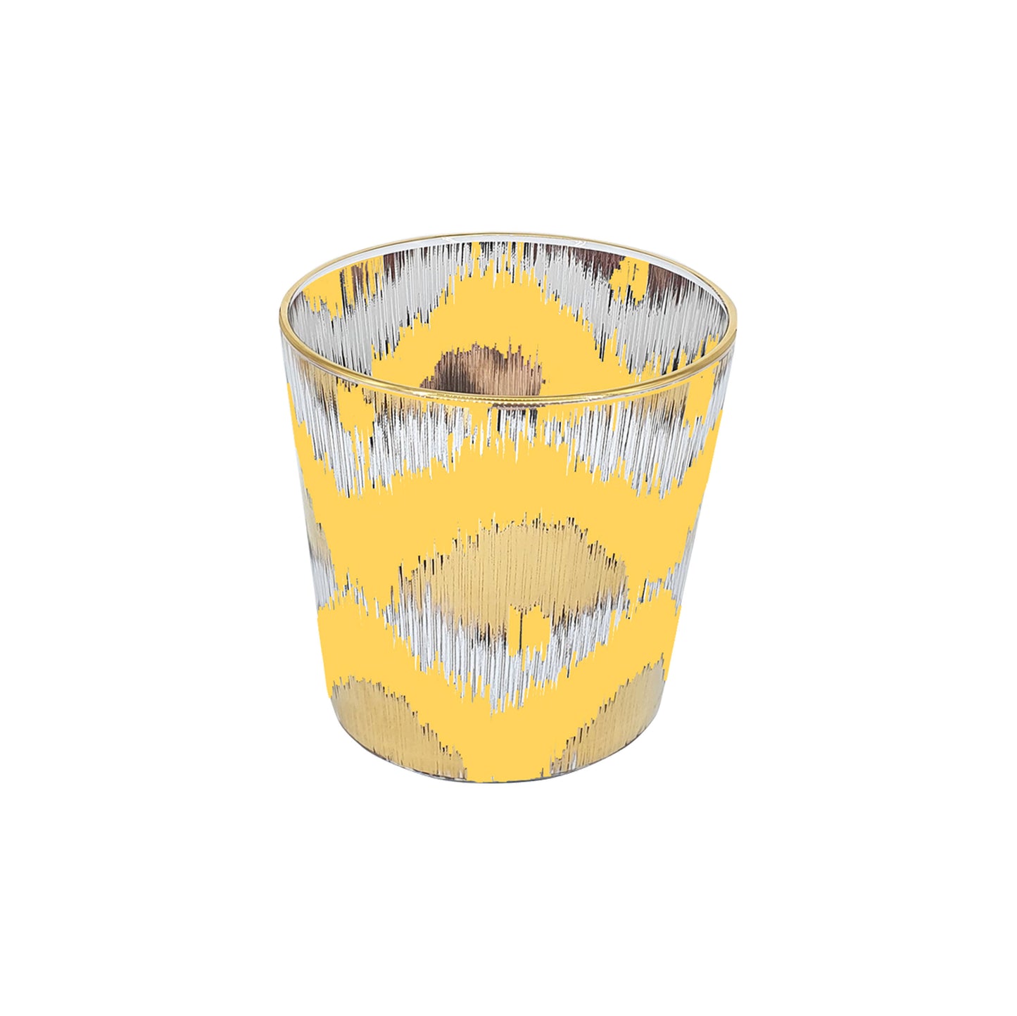 Ikat Decorative Glasses in Yellow and Gold - Set of 4