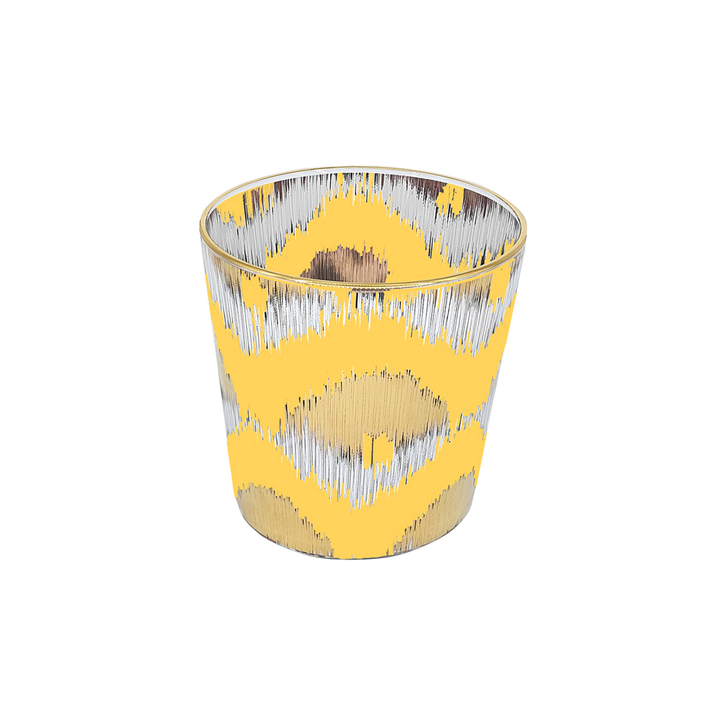 Ikat Decorative Glasses in Yellow and Gold - Set of 4