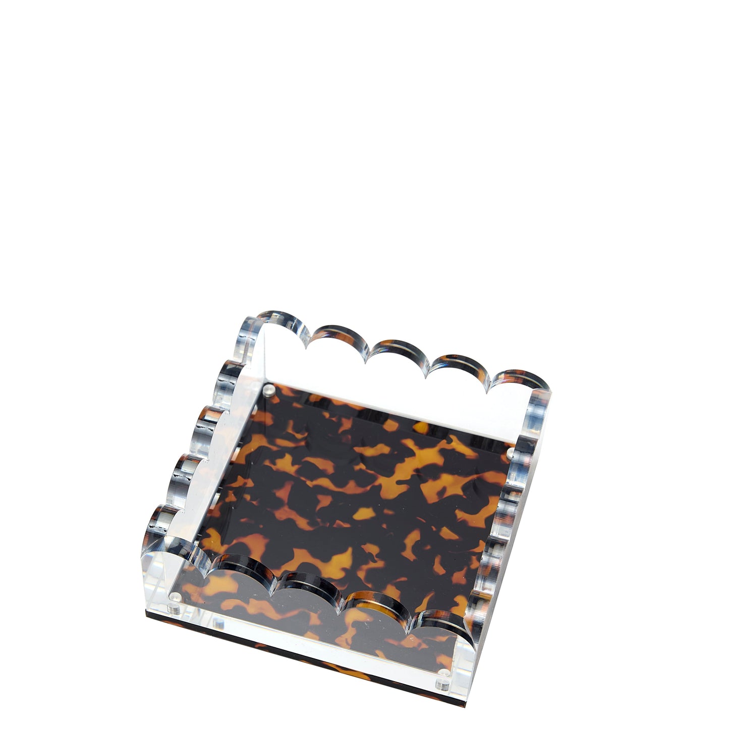 Elegant Scallop Photo Tray in Tortoise - Perfect for Stylish Dining