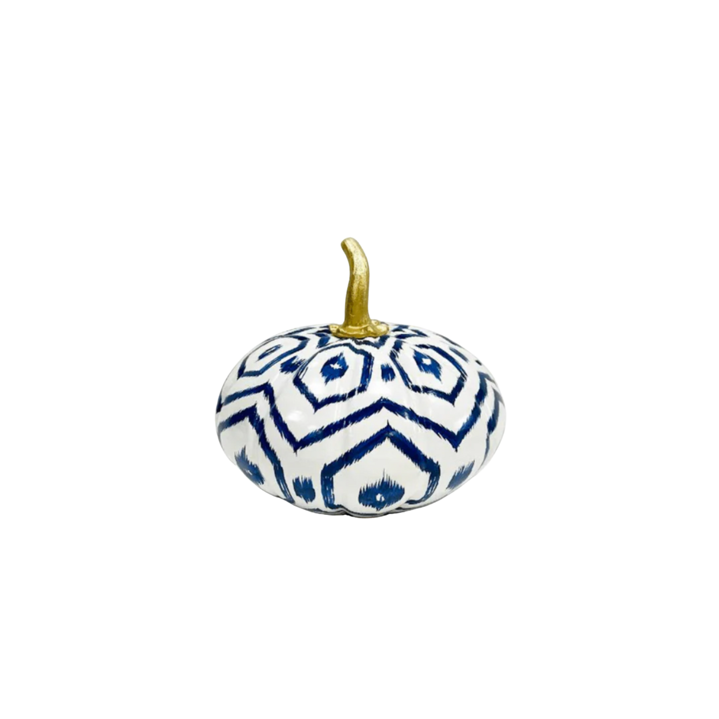 White Pumpkin with Blue Geometric