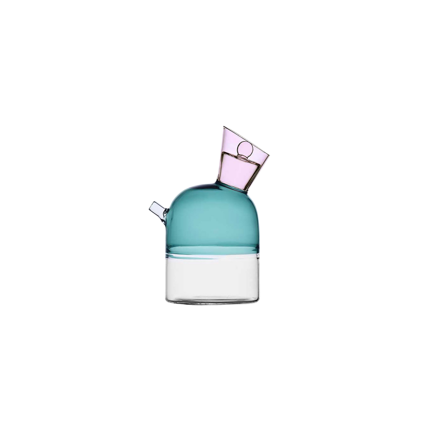 Travasi Oil Bottle in Clear, Petrol blue and Pink