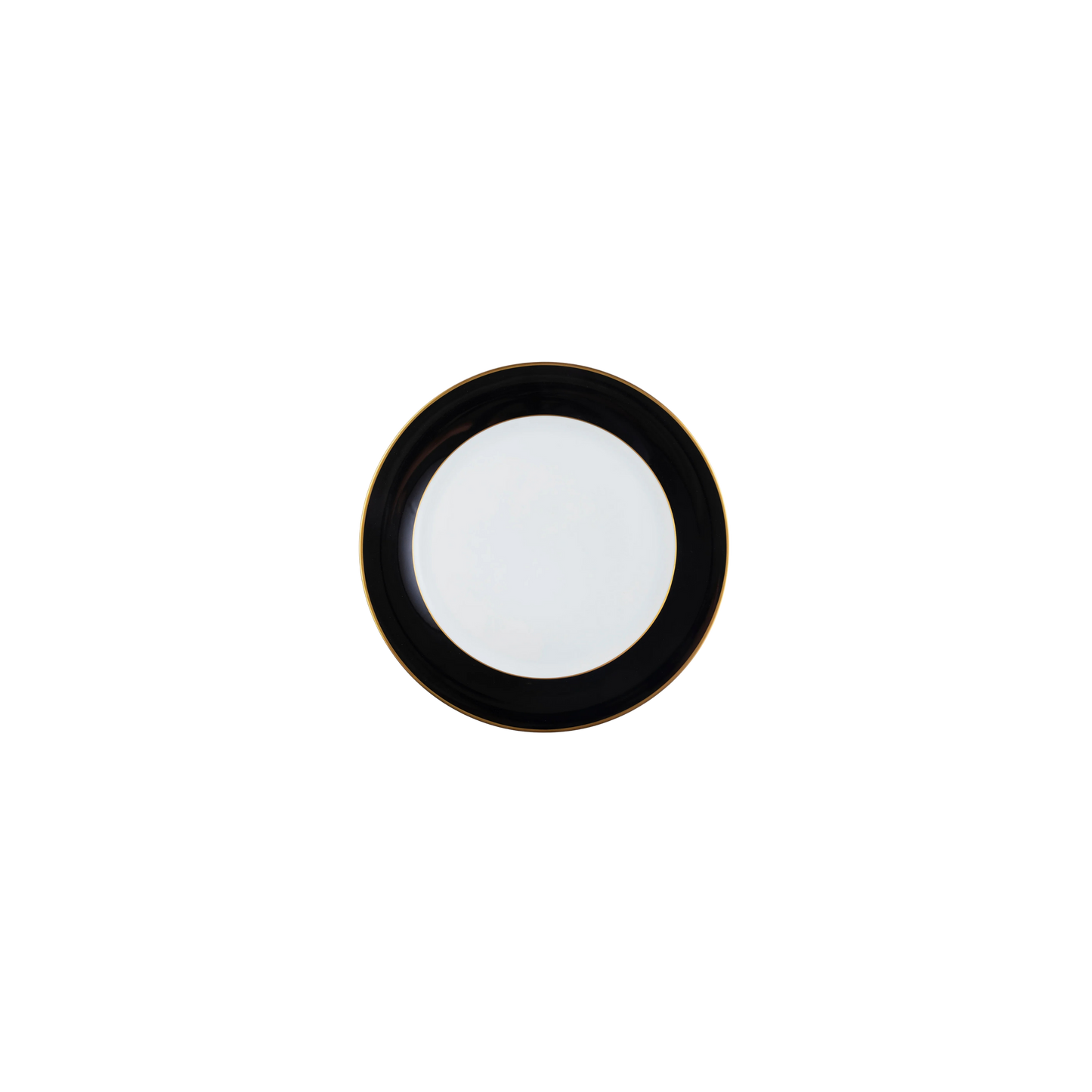 Ultra-White ColorSheen Black with Gold Banding Salad Plate