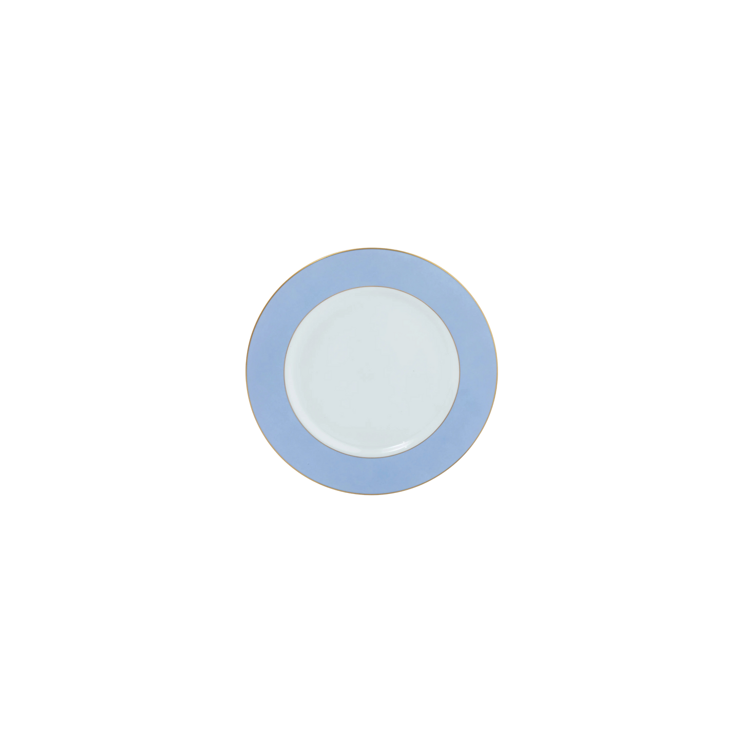 Ultra-White ColorSheen Light Blue with Gold Banding Salad Plate