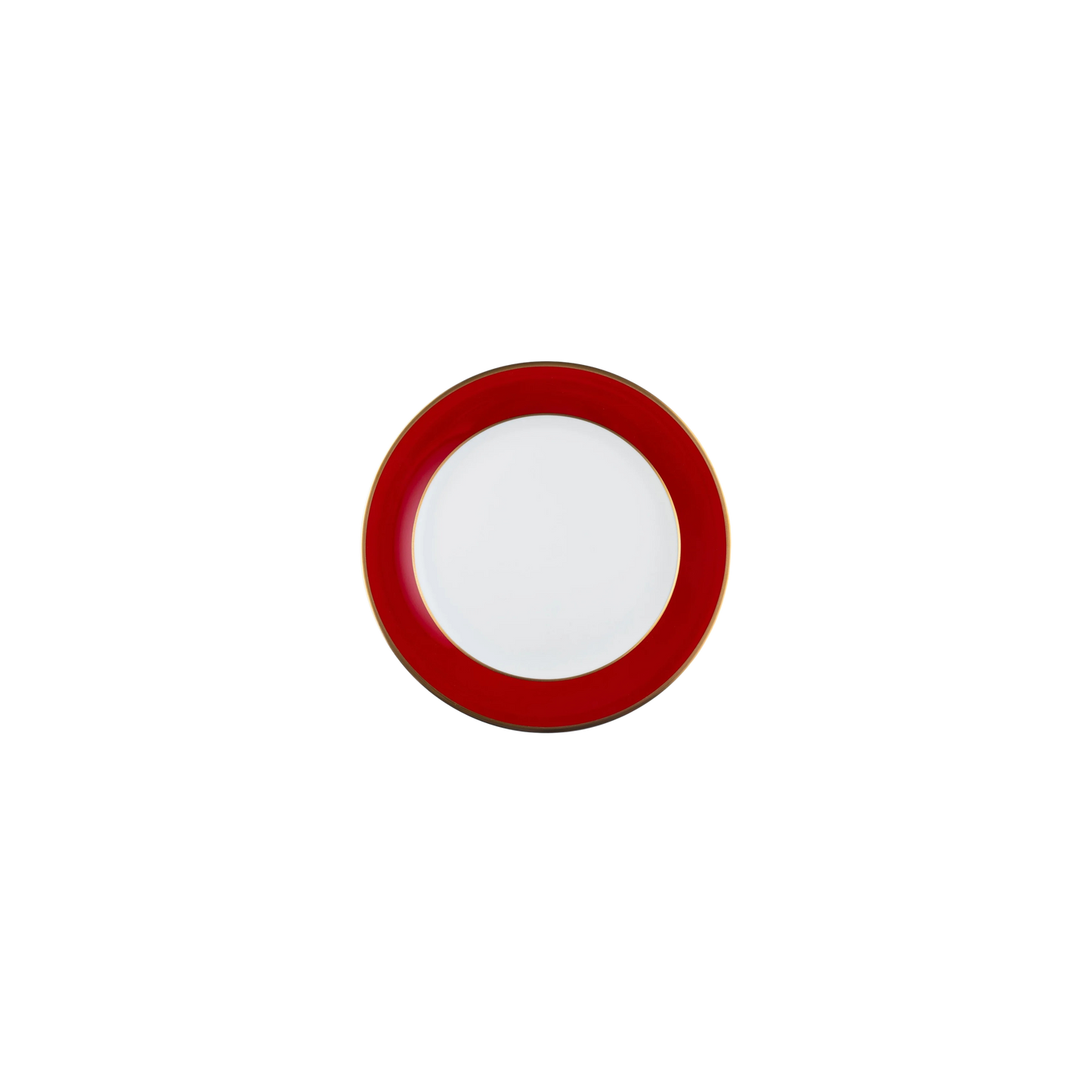 Ultra-White ColorSheen Red with Gold Banding Salad Plate