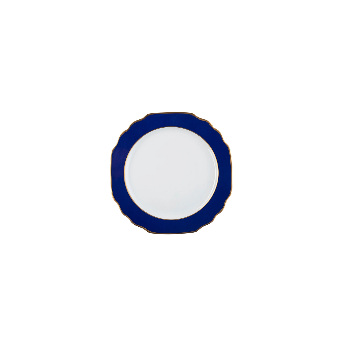Ultra-White Georgian ColorSheen Navy Blue with Gold Banding Salad Plate