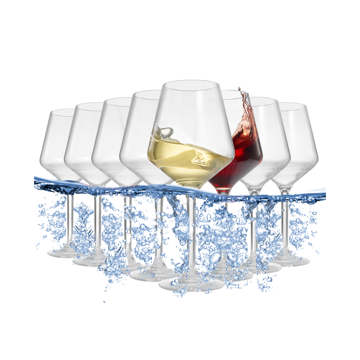 Unbreakable Tritan Wine Glasses Set of 8