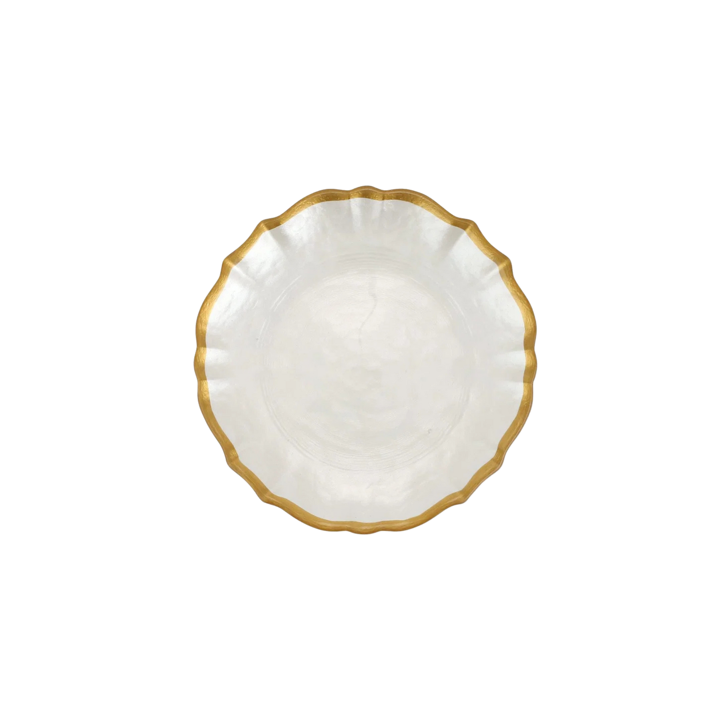 Baroque Glass Cocktail Plate - White