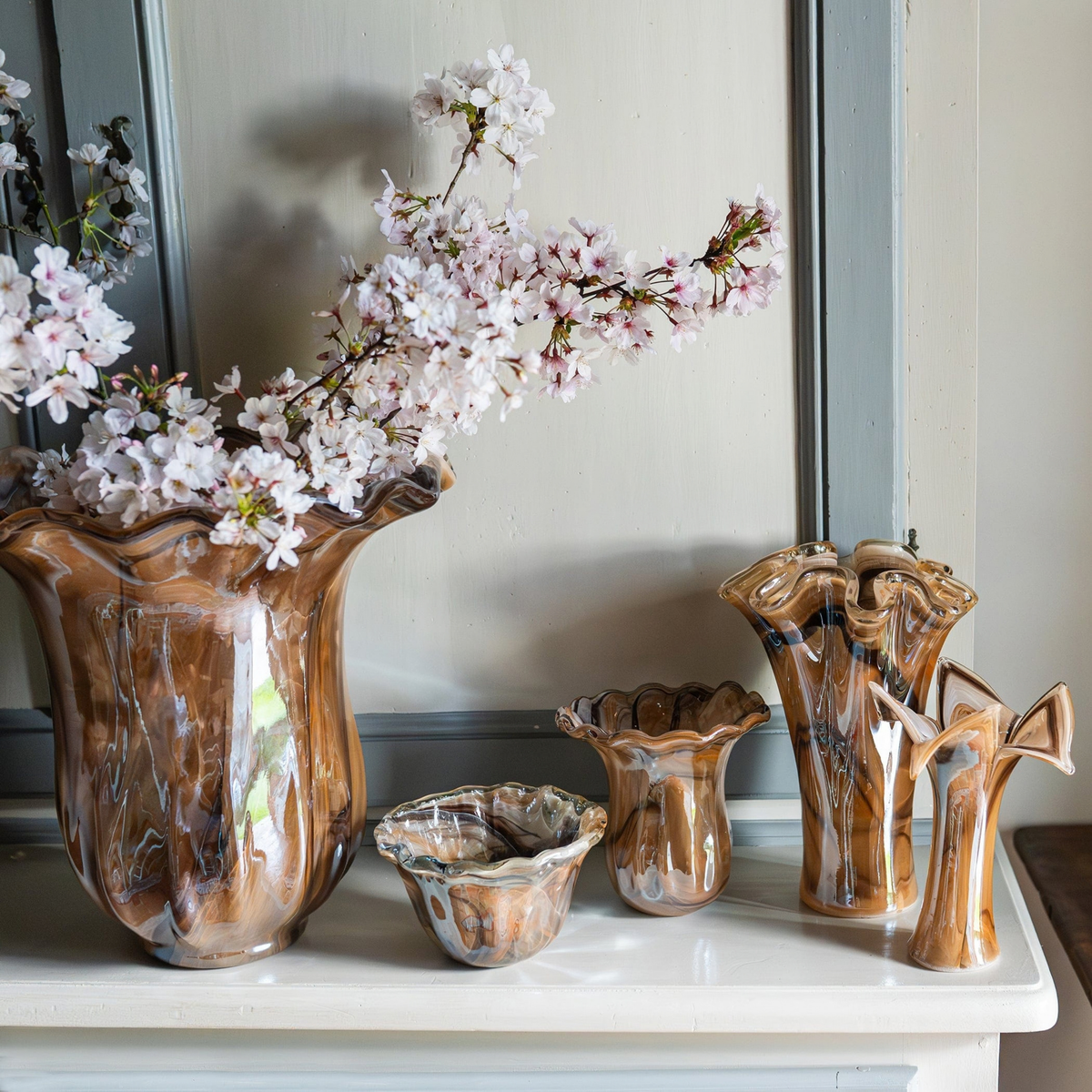 Onda Glass Tortoiseshell Short Vase