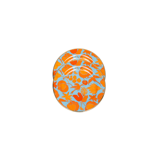 Wildbrid Azzurro / Arancio Dessert Plates - Set of 2
