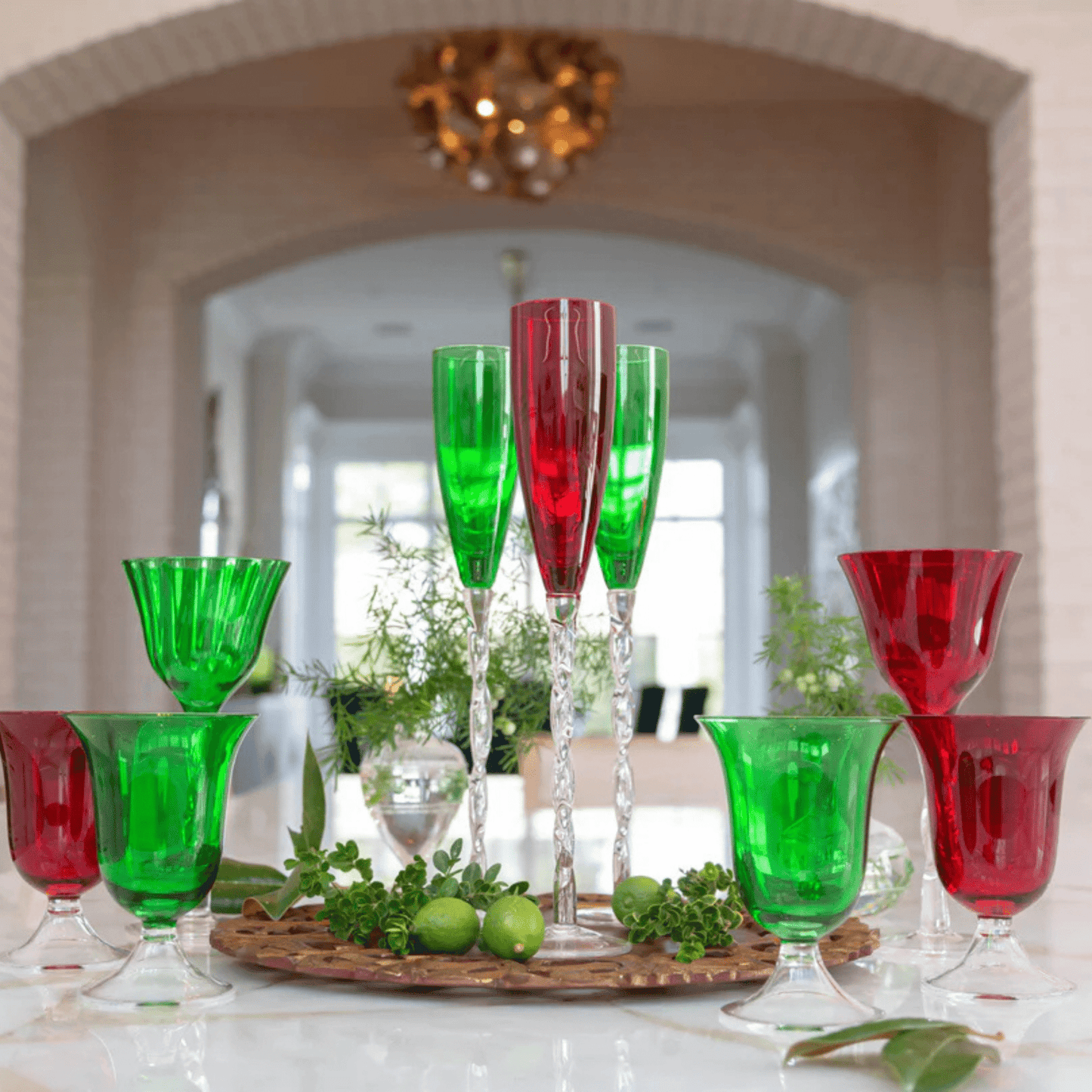 Adriana Champagne Glass in Emerald Green - Set of 4 - Hosted by Kelly Gaudreau