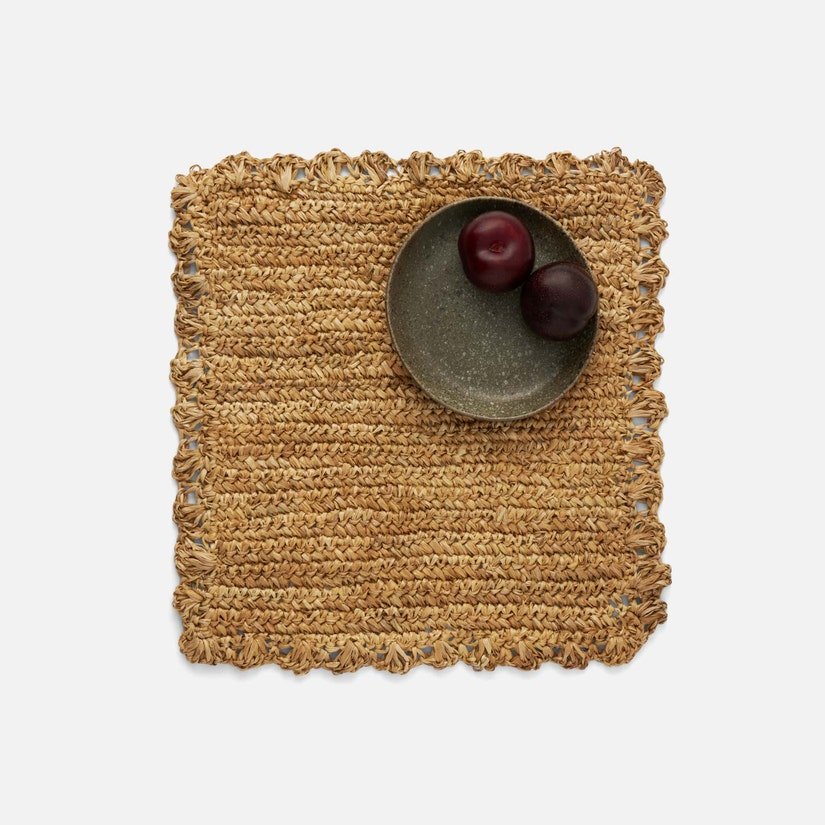 Amelia Square Placemats in Natural Sisal Set Of 4 - Hosted by Kelly Gaudreau