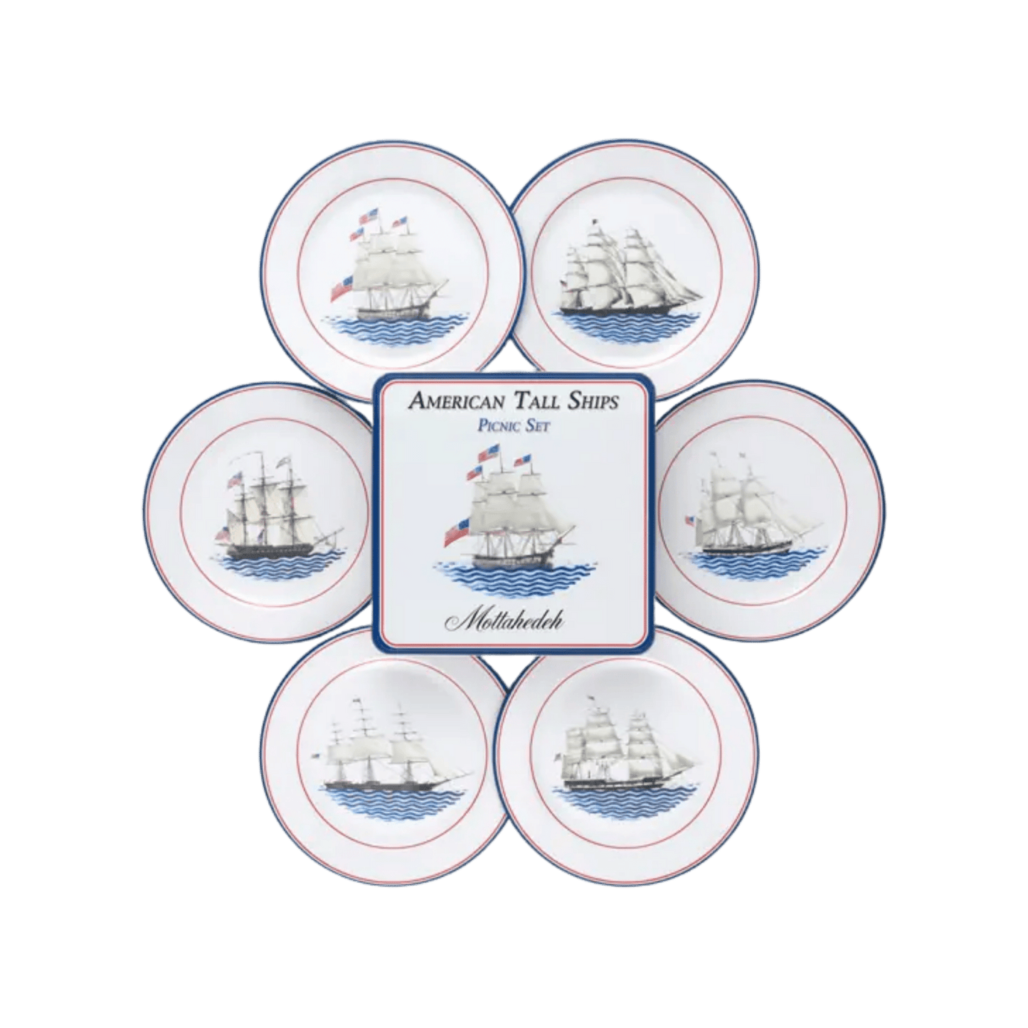 American Ships Picnic Tin - Set of 6 Plates - Hosted by Kelly Gaudreau
