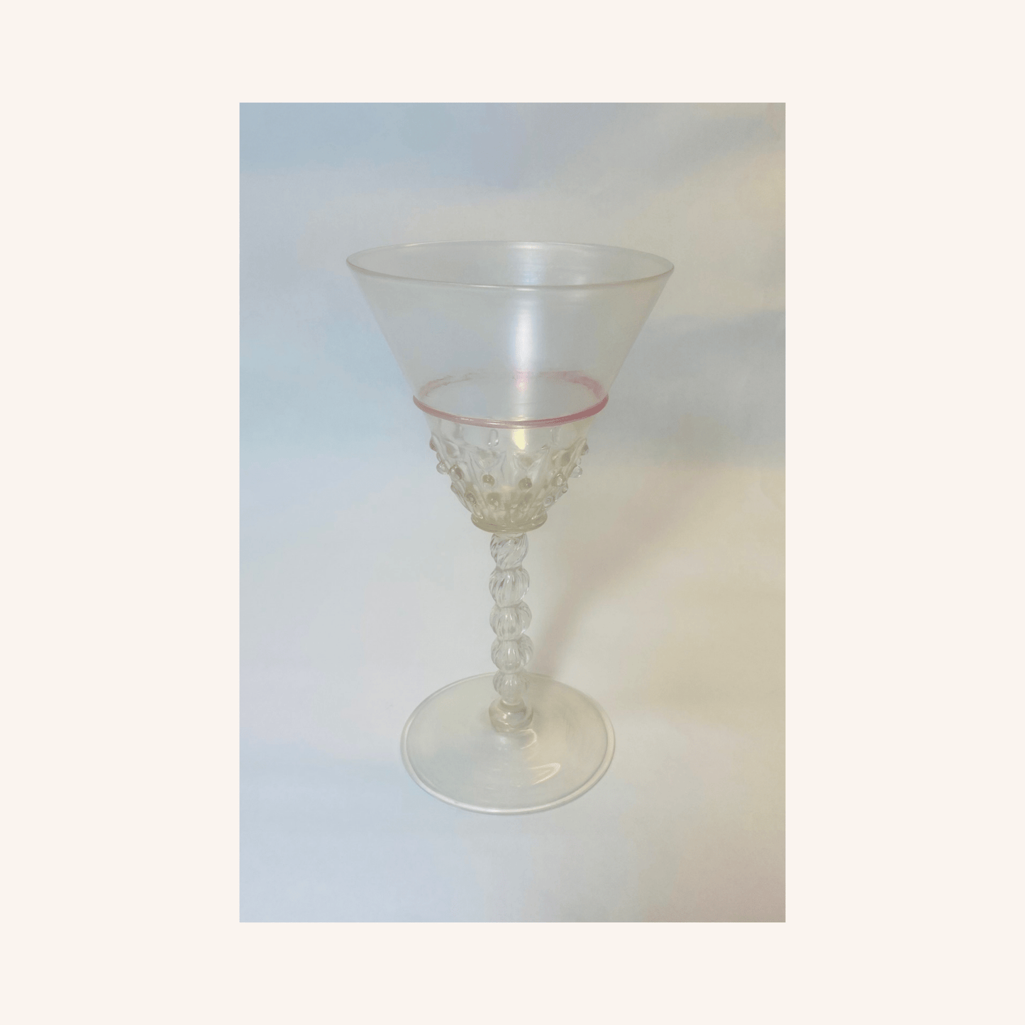 Antique Murano Venetian Glass Goblets with Bubble Stem – Set of 8 - Hosted by Kelly Gaudreau