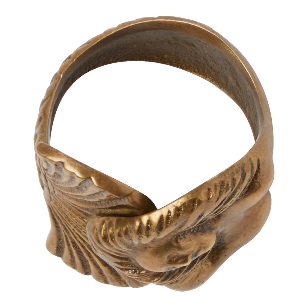 Ariella Mermaid Antique Brass Napkin Rings Set of 4 - Hosted by Kelly Gaudreau