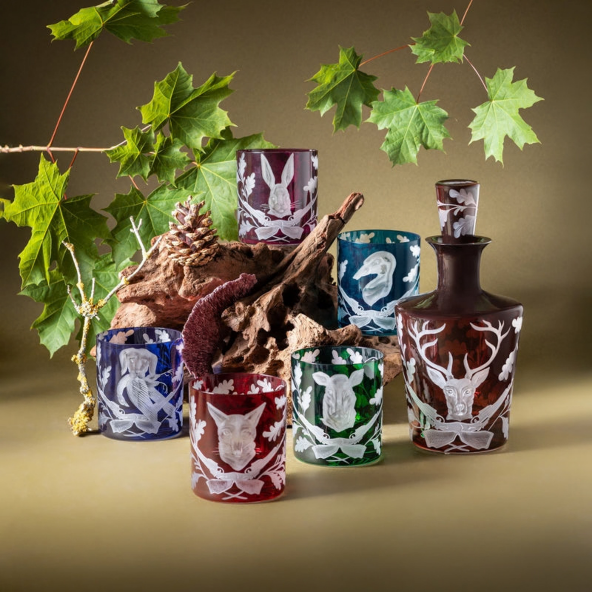 Forest Folly Stag Decanter - Mahogany