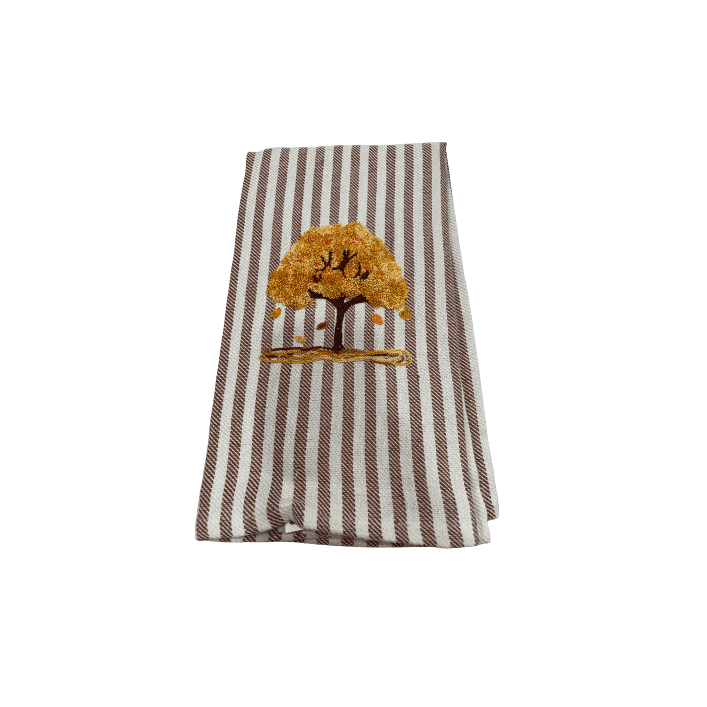 Autumn Tree Embroidered Pomelo Kitchen Towel - Light Brown - Hosted by Kelly Gaudreau