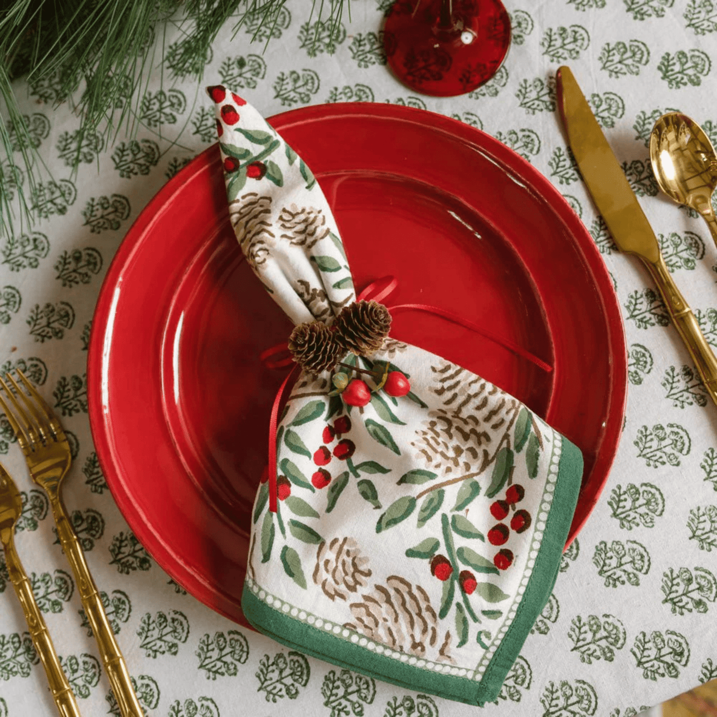 Christmas Garland Napkins - Set of 4 - Hosted by Kelly Gaudreau