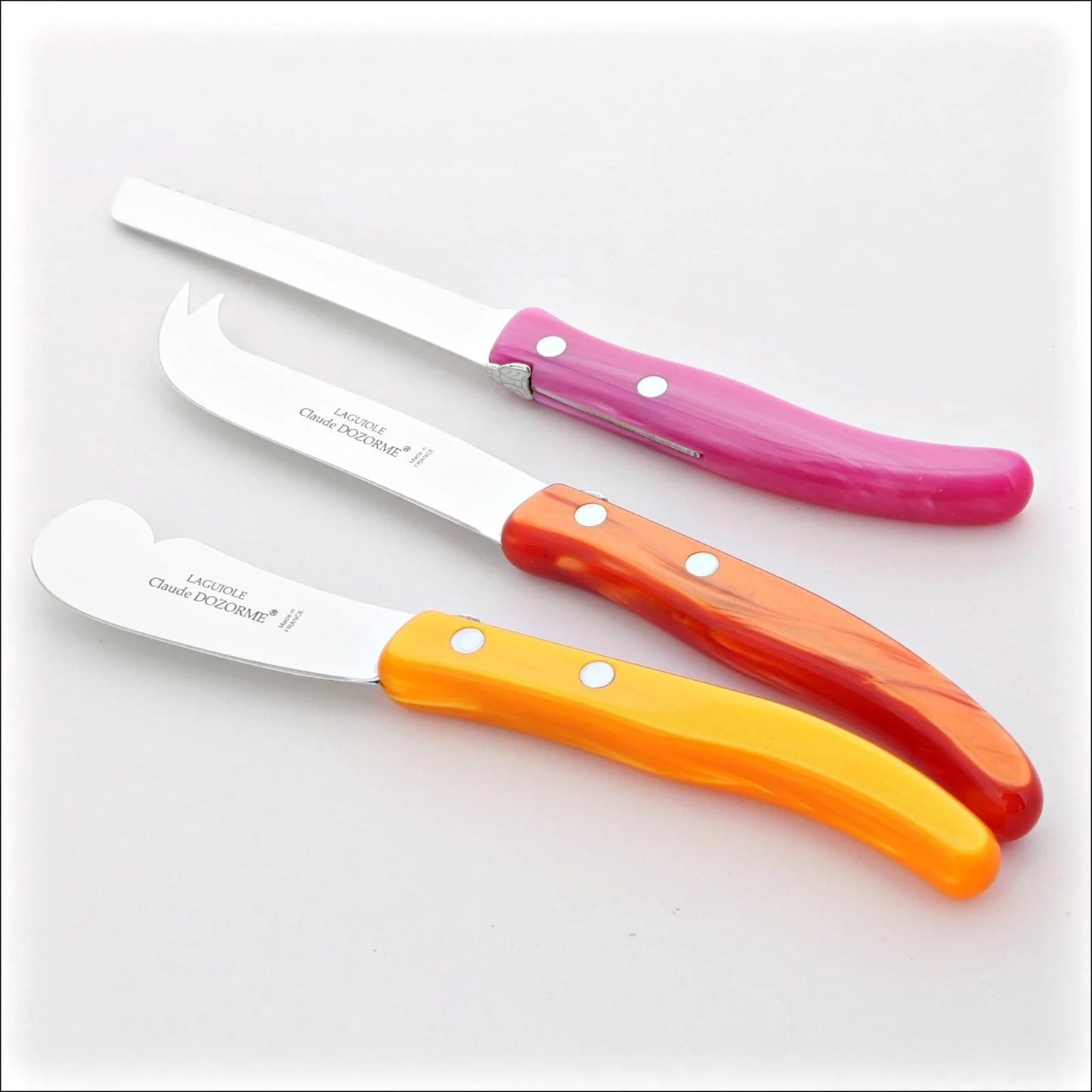 Claude Dozorme Berlingot Laguiole Breakfast Set - Pink - Orange - Hosted by Kelly Gaudreau
