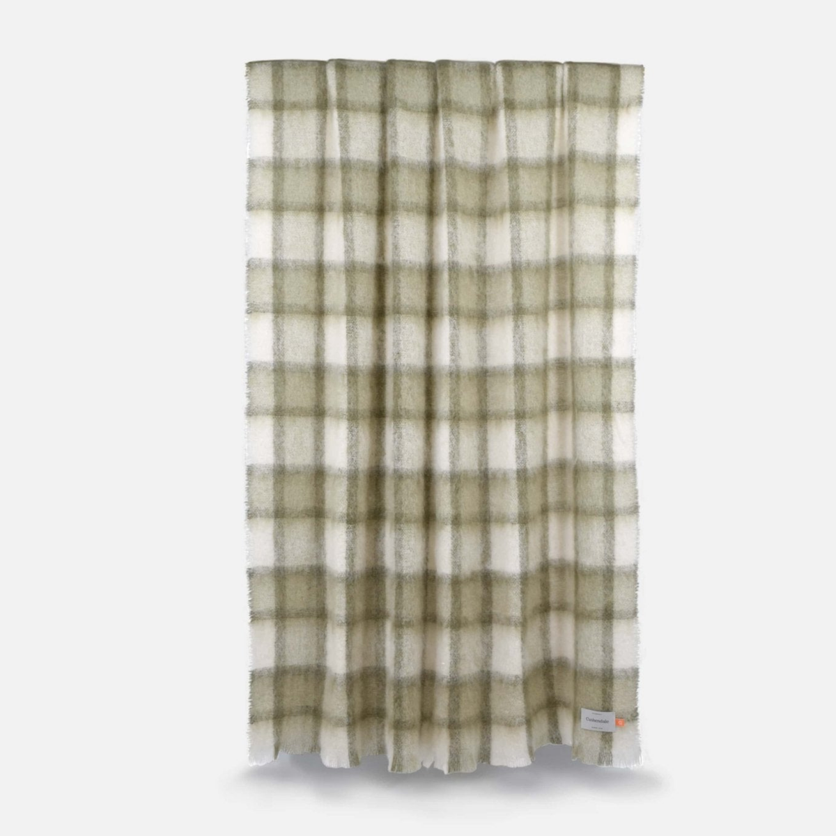 Plaid Drumin Mohair Throw Blanket - Olive