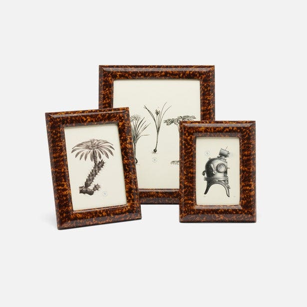 Elegant Dana Collection Frame - High Gloss Faux Tortoise Design