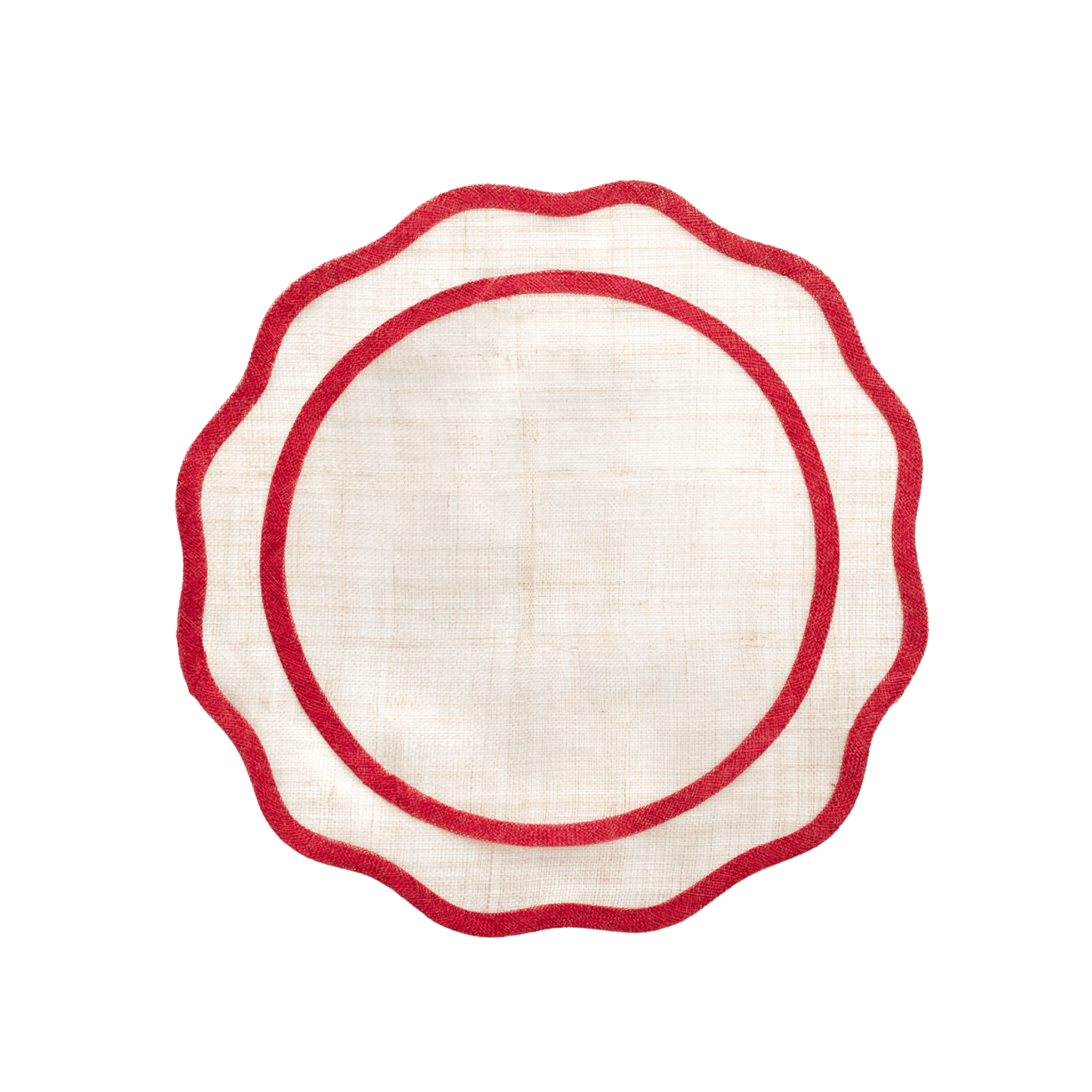 Deep Red Scalloped Rice Paper Placemats - Set of 4 - Hosted by Kelly Gaudreau