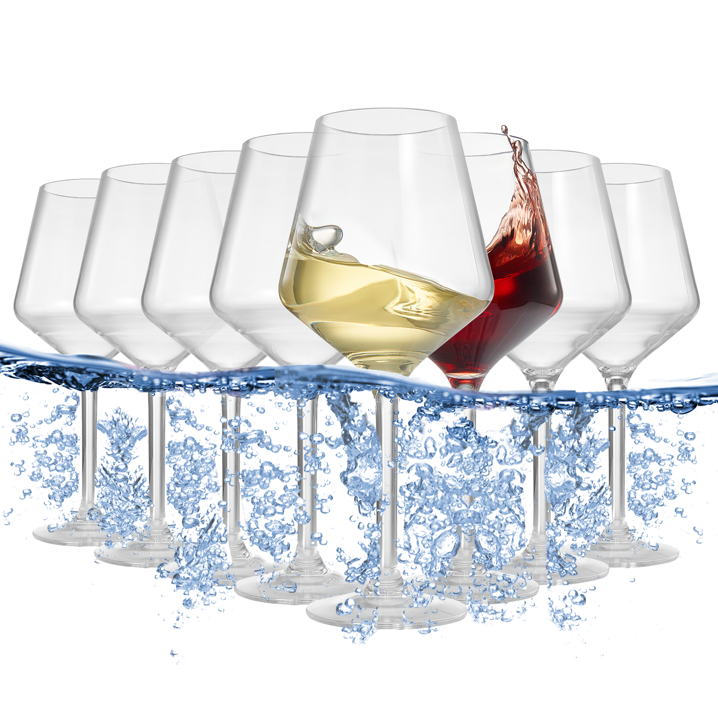 Unbreakable Tritan Wine Glasses Set of 8