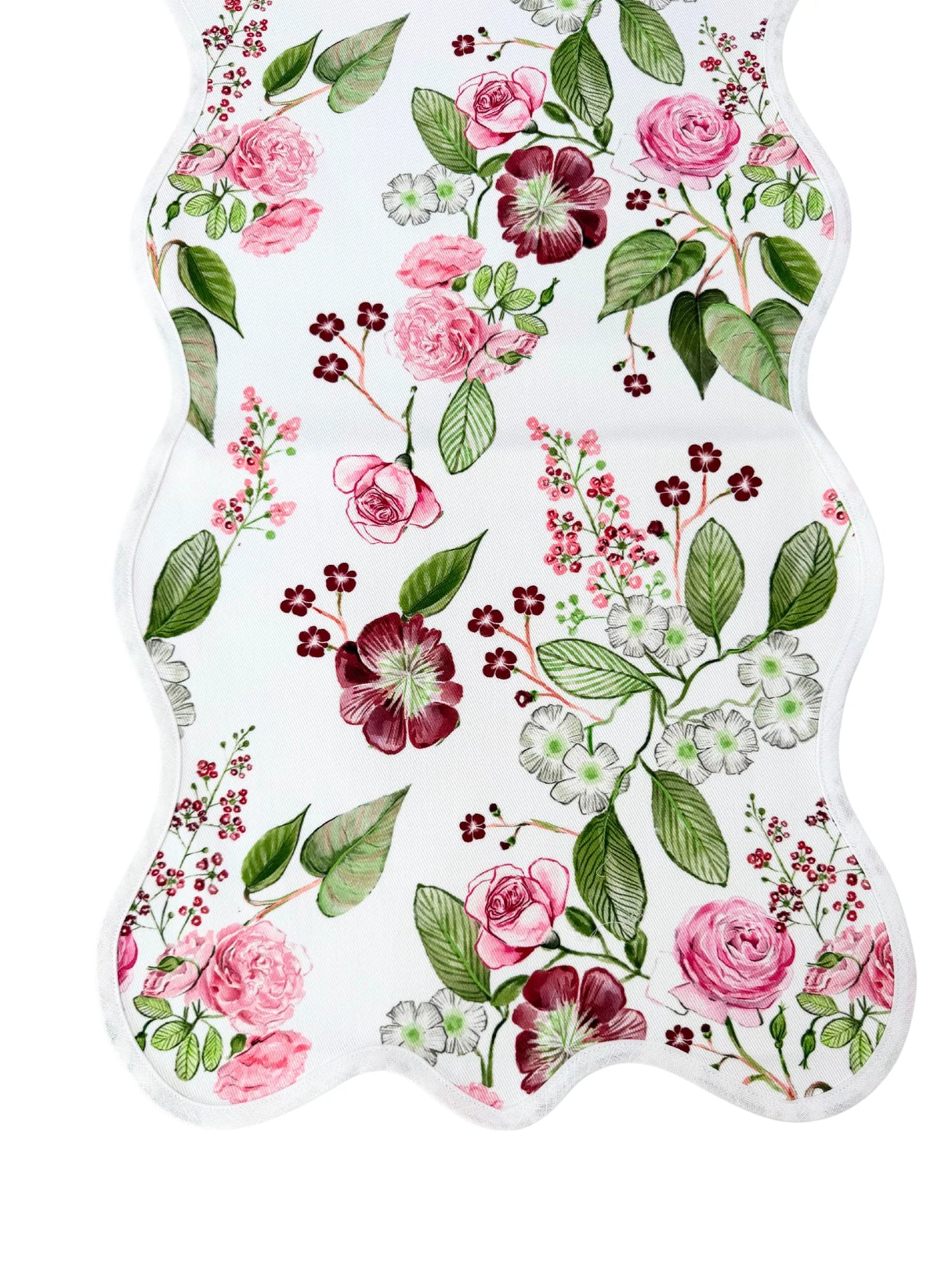 Scalloped Runner in Floral Chintz