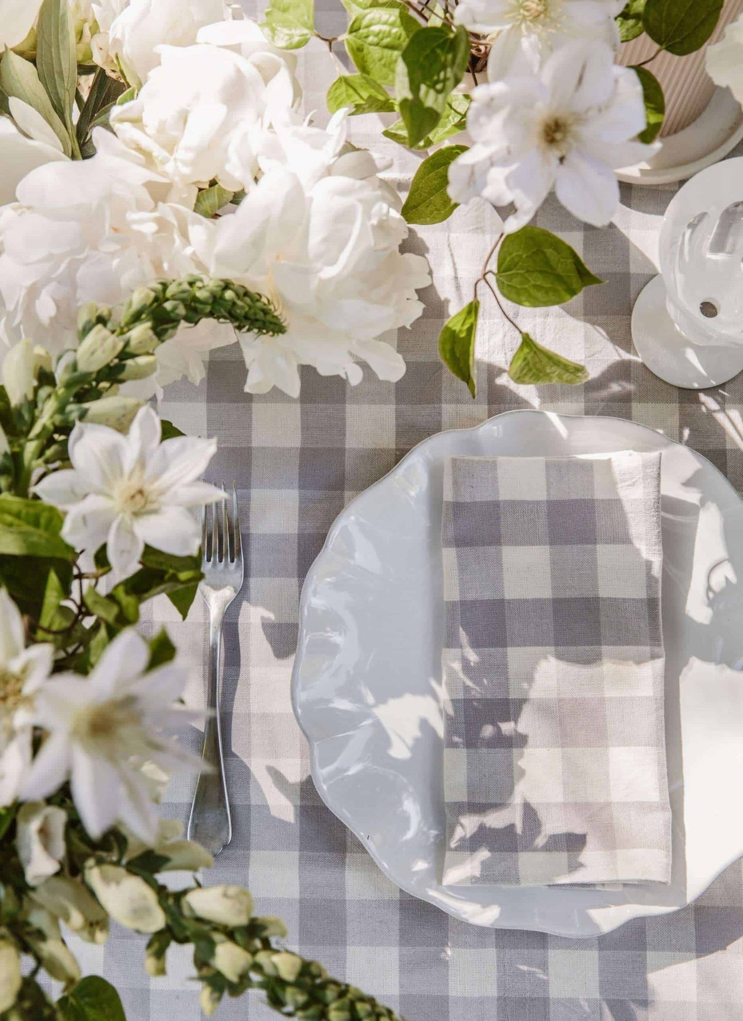 Gingham Napkin - Dove set of 4 - Hosted by Kelly Gaudreau