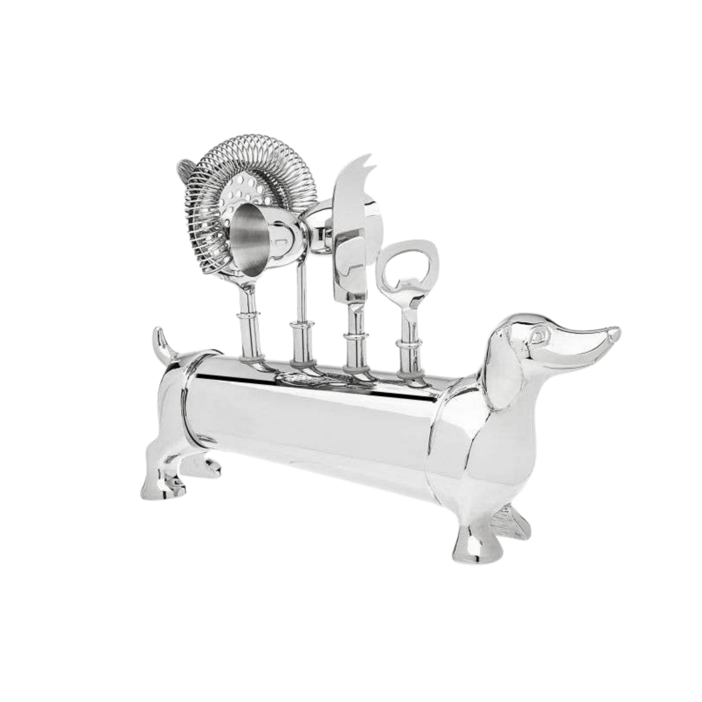 Dachshund 5pc Bar Tools Set - Nickel