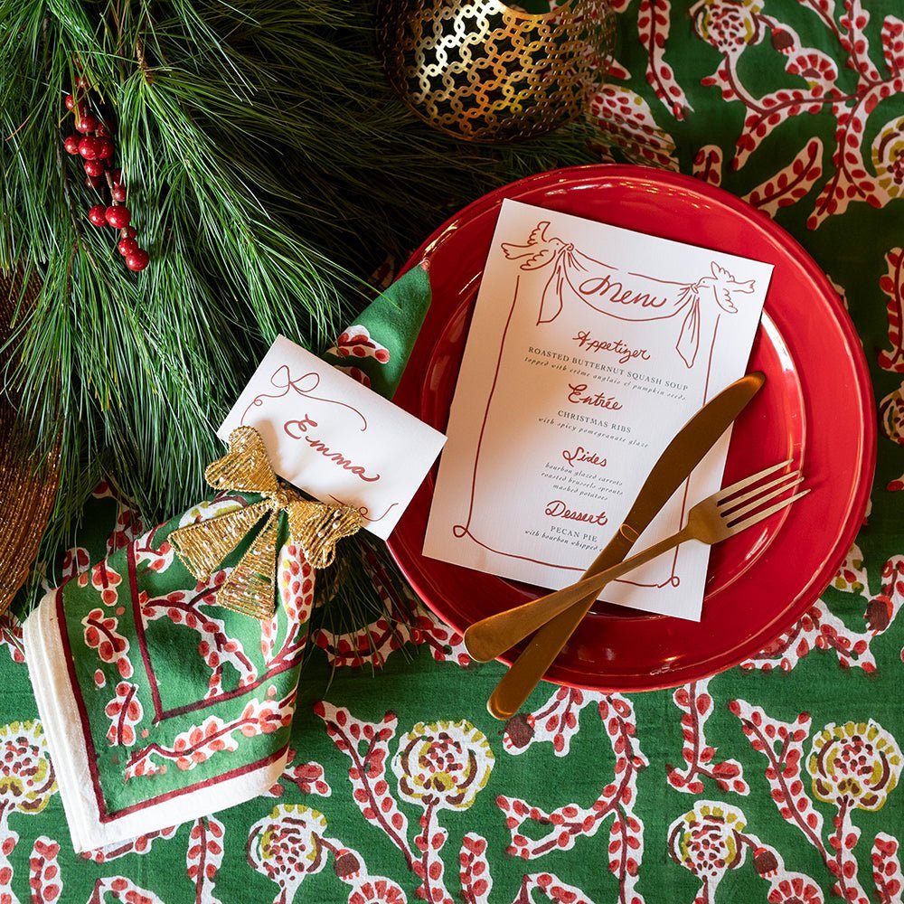 Gold Bow Beaded Napkin Ring Set of 4 - Hosted by Kelly Gaudreau