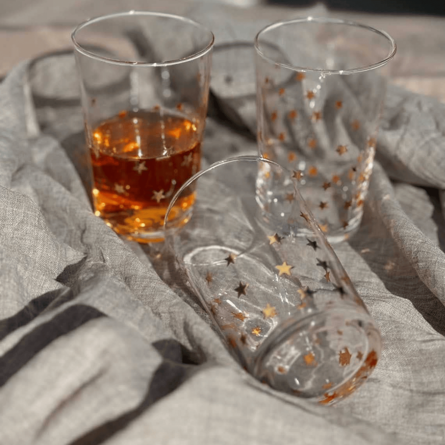 Gold Little Stars Tea Glasses - Set of 6 - Hosted by Kelly Gaudreau